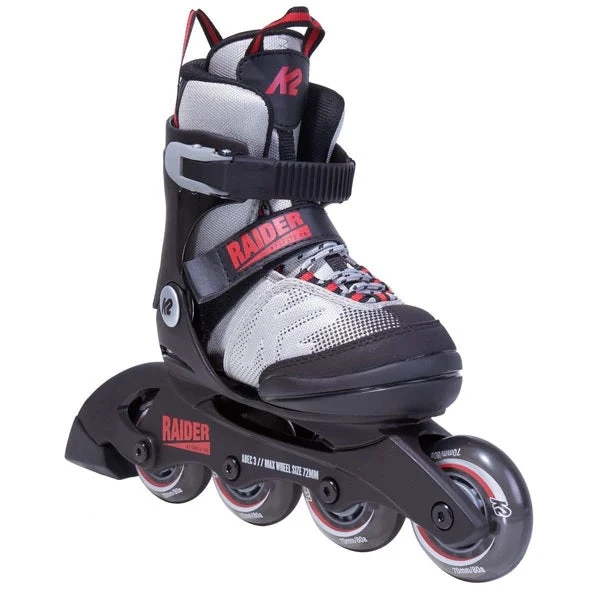 K2 Raider Boys Adjustable Size Skates - Grey/Red