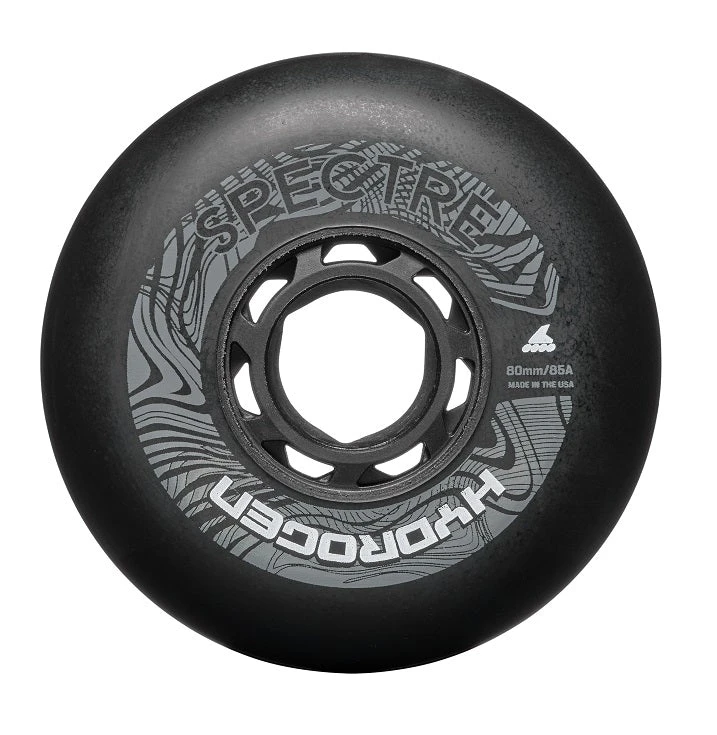 Rollerblade Hydrogen Spectre Inline Skate Wheels Black 80mm 85a - Set Of 4