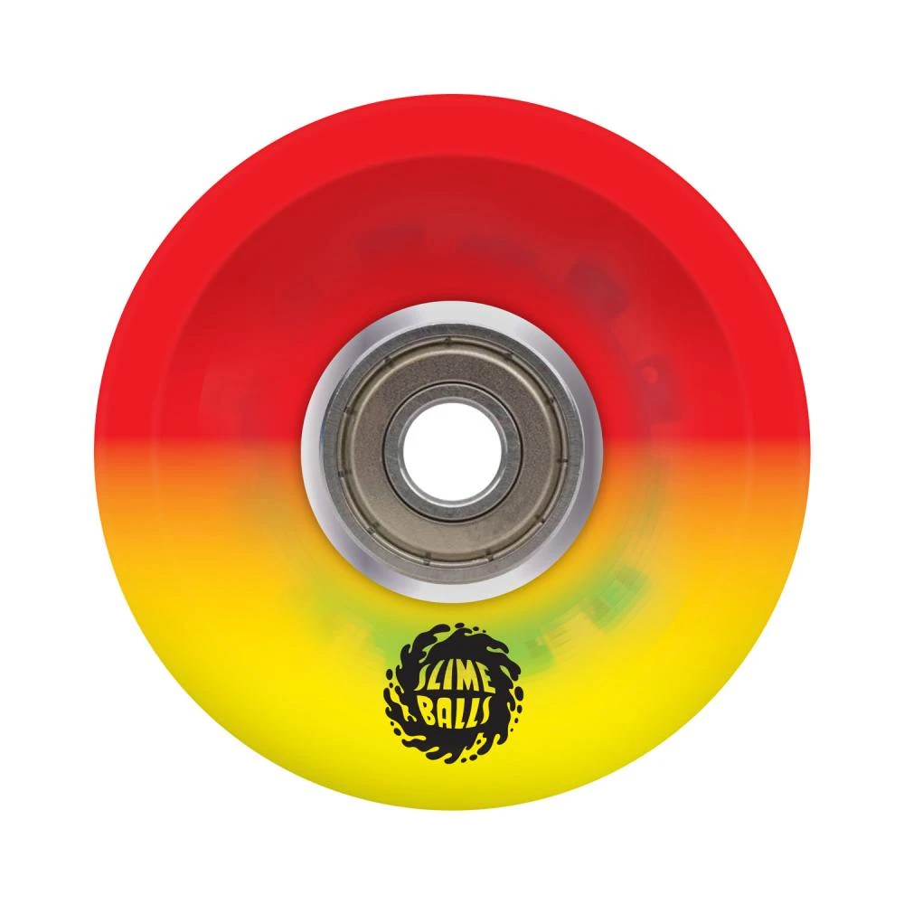 Slime Balls Light Ups OG Slime Red/Yellow Wheels And Bearings - 60mm 78a - Image 2