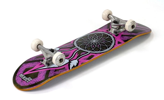 Enuff Dreamcatcher Mini Skateboard - Grey/Pink 7.25" - Image 2