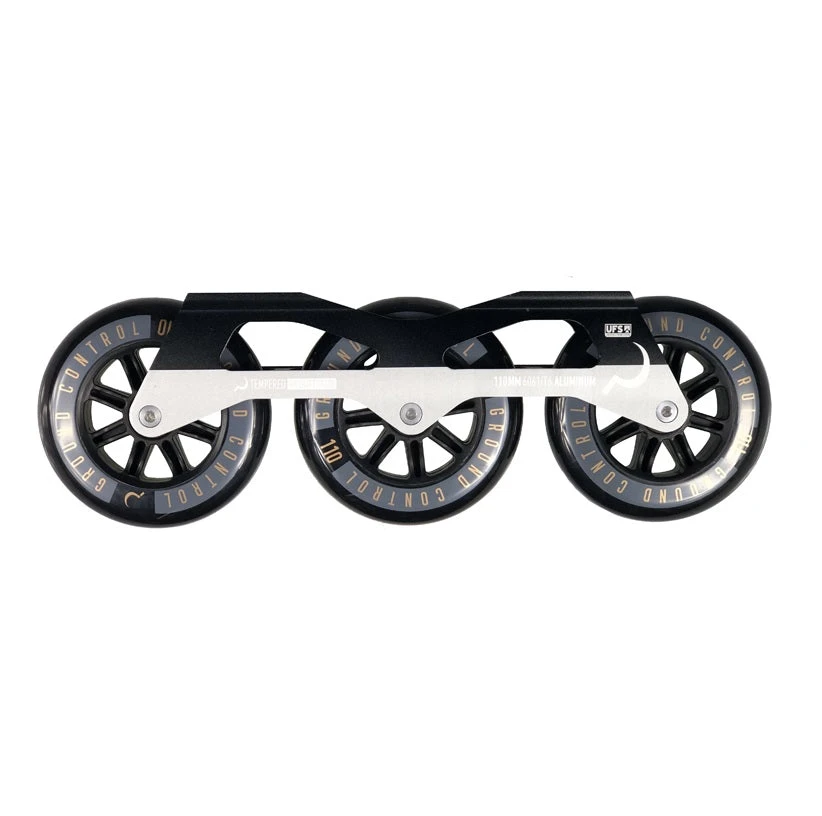 Ground Control Tri Skate Frame V3 110mm Complete Setup - Black/Silver