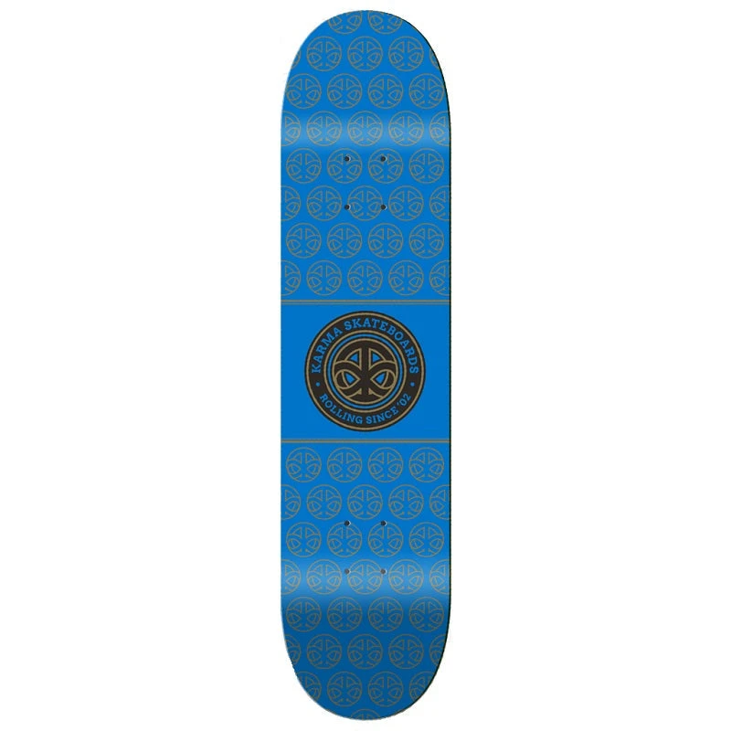 Karma Logo Seal Blue Skateboard Deck - 8.0"
