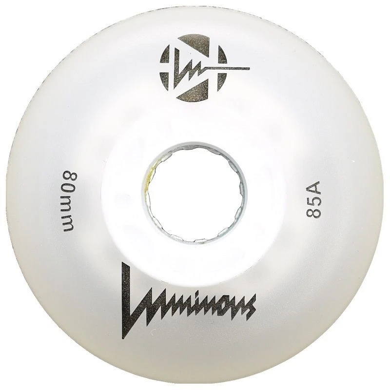 Luminous Light Up Inline Skate Wheels - White 4 Pack