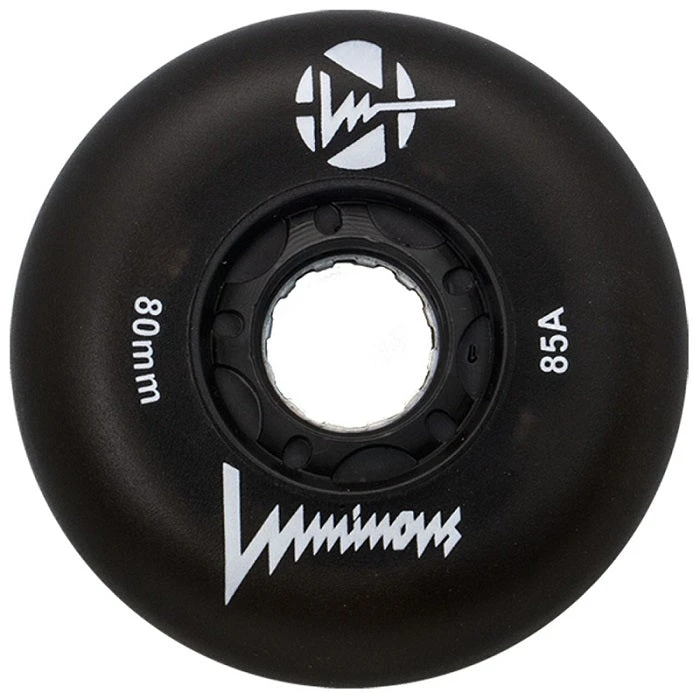 Luminous Light Up Inline Skate Wheels - Black 4 Pack