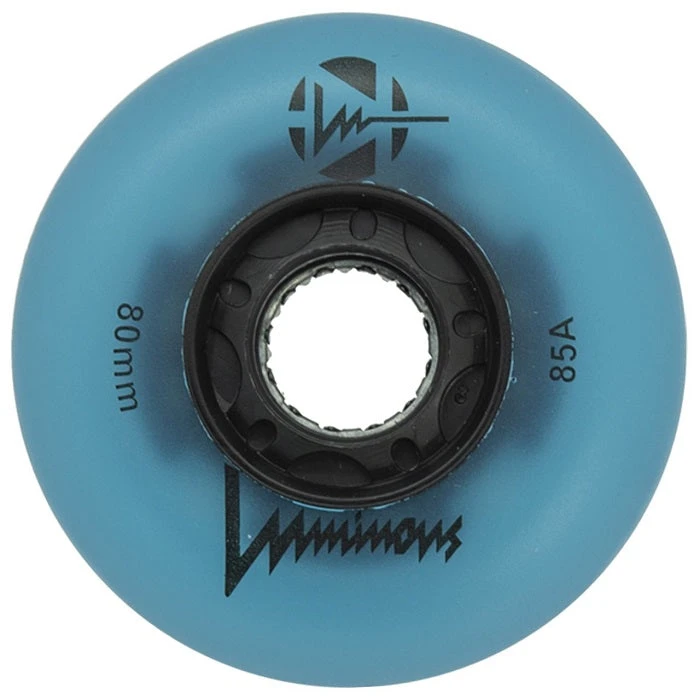 Luminous Light Up Inline Skate Wheels - Blue Glow 4 Pack