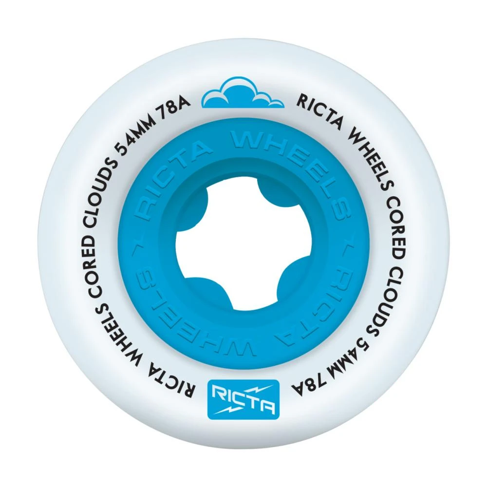 Ricta Cored Clouds Blue Skateboard Wheels - 54mm 78a