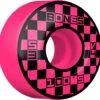 Bones 100's Block Party V4 Wide Skateboard Wheels Pink - 52mm